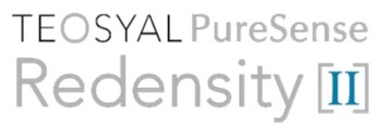 灰白色品牌標誌，上排寫有 TEOSYAL PureSense，下排大字 Redensity 配淺藍色方括號內的羅馬數字 II。